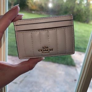 White Patent Leather Coach Card Holder